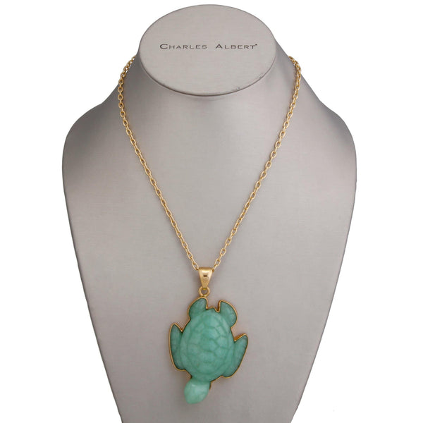 Charles Albert Alchemia Aventurine Sea Turtle Pendant Alchemia Pendants