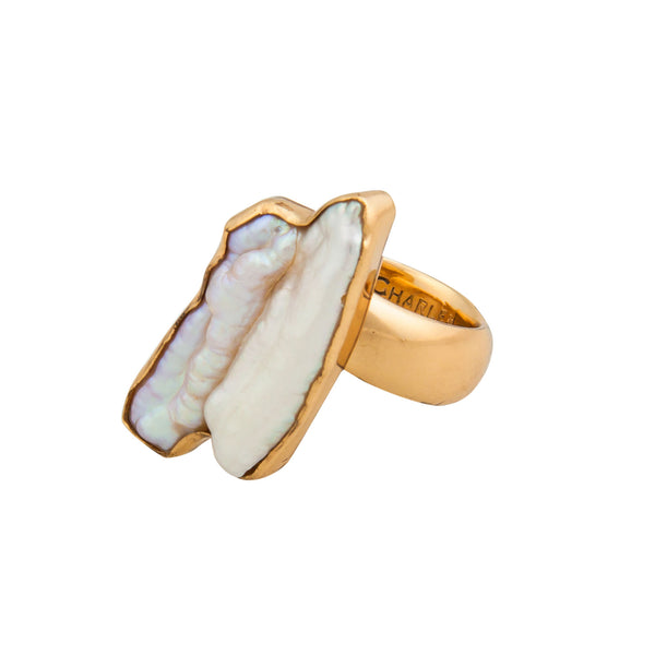 Charles Albert Alchemia Biwa Pearl Adjustable Ring Alchemia Rings