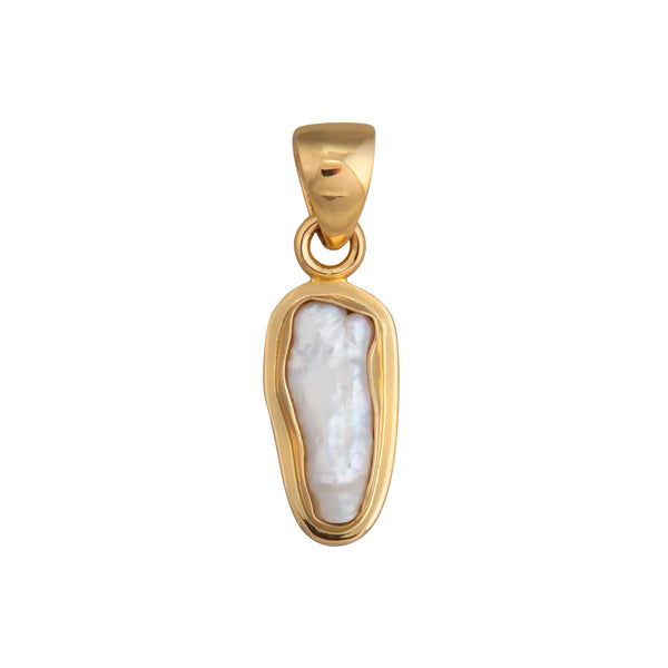 charles albert Alchemia Biwa Pearl Pendant with Detailed Edge Alchemia Pendants