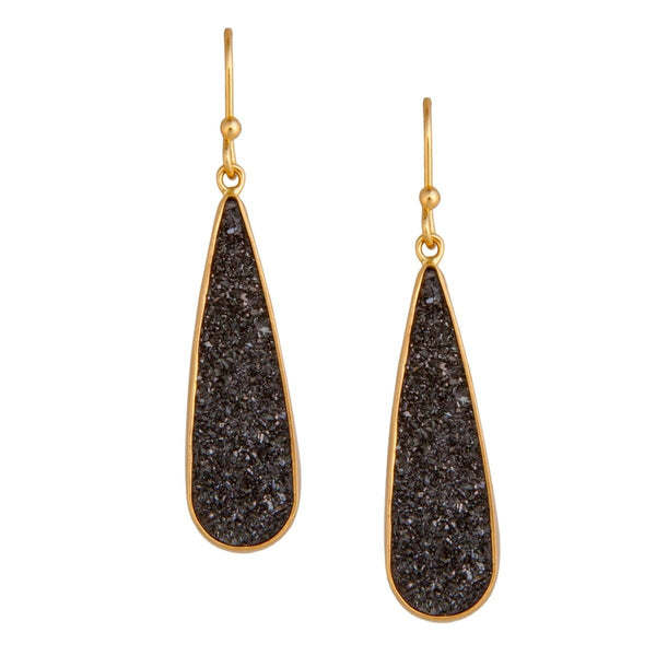 charles albert Alchemia Black Druzy Teardrop Earrings Alchemia Earrings