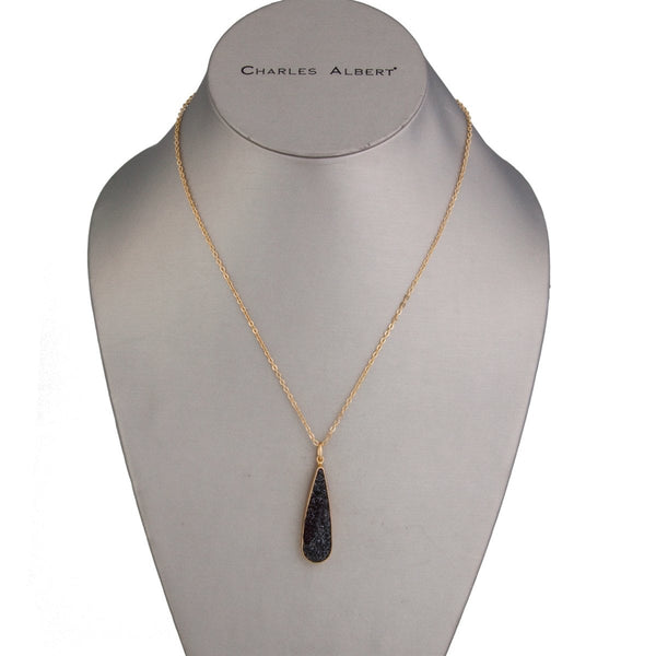 Charles Albert Alchemia Black Druzy Teardrop Pendant Alchemia Pendants