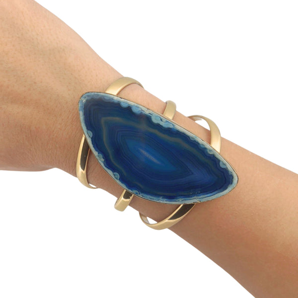Charles Albert Alchemia Blue Agate Slice Multi-Band Cuff 45% Off - Discontinued Items