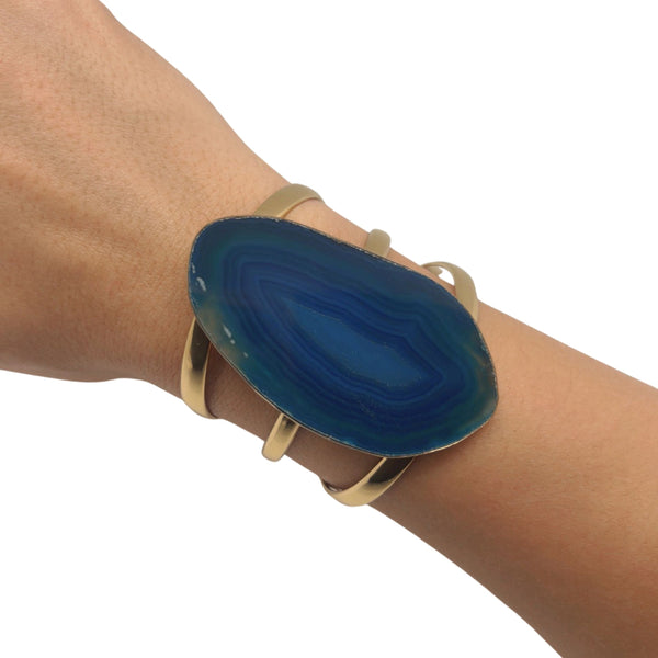 Charles Albert Alchemia Blue Agate Slice Multi-Band Cuff 45% Off - Discontinued Items
