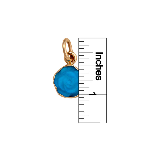 Charles Albert Alchemia Blue Fiber Optic Rose Charm Pendant Alchemia Pendants