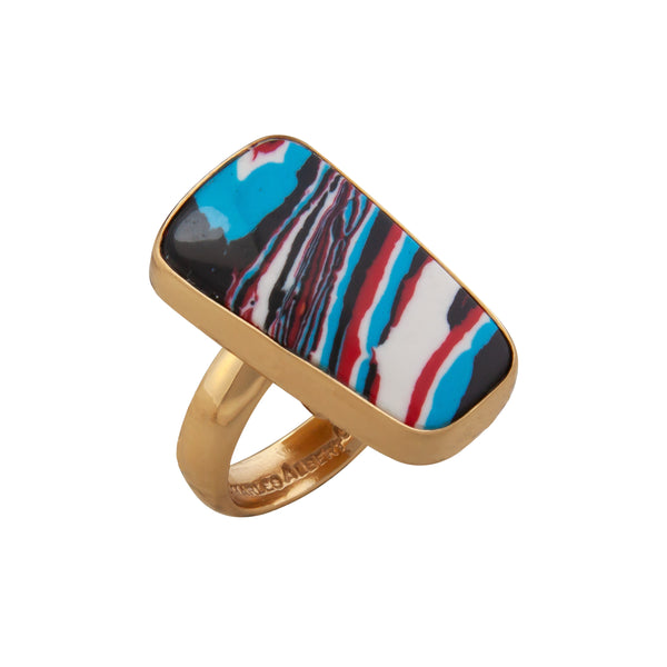 Charles Albert Alchemia Blue Fordite Adjustable Ring Alchemia Rings