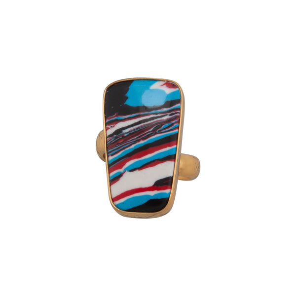 charles albert Alchemia Blue Fordite Adjustable Ring Alchemia Rings