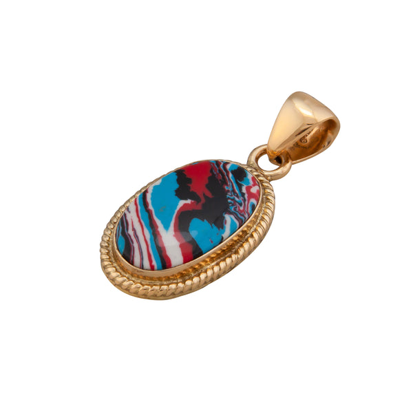 Charles Albert Alchemia Blue Fordite Oval Rope Pendant Alchemia Pendants