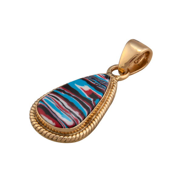 Charles Albert Alchemia Blue Fordite Teardrop Rope Pendant Alchemia Pendants