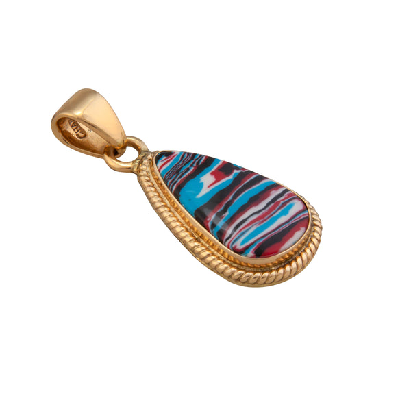 Charles Albert Alchemia Blue Fordite Teardrop Rope Pendant Alchemia Pendants