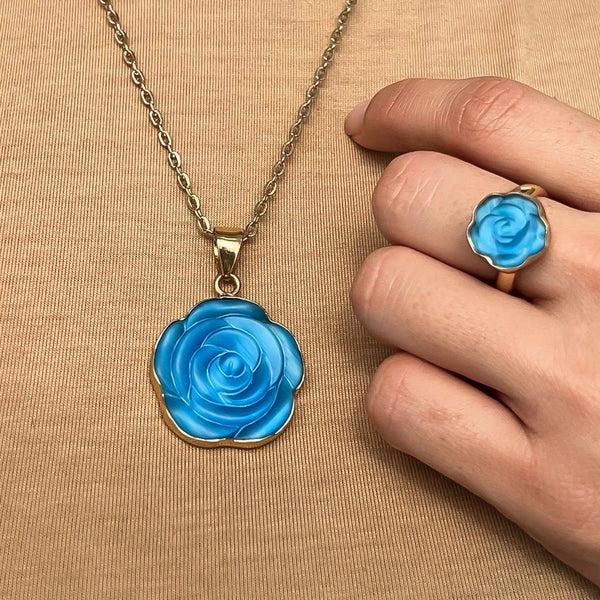 Charles Albert Alchemia Blue Rose Fiber Optic Pendant Alchemia Pendants