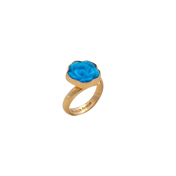 Charles Albert Alchemia Blue Rose Fiber Optic Petite Adjustable Ring Alchemia Rings