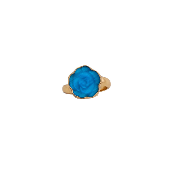 charles albert Alchemia Blue Rose Fiber Optic Petite Adjustable Ring Alchemia Rings