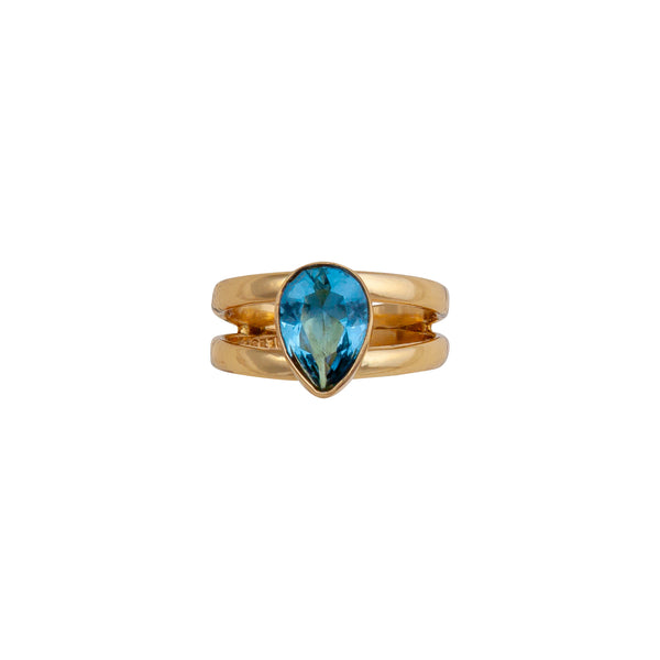 Charles Albert Alchemia Blue Topaz Teardrop Adjustable Cuff Ring Alchemia Rings