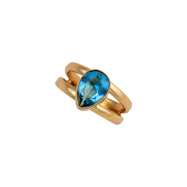 charles albert Alchemia Blue Topaz Teardrop Adjustable Cuff Ring Alchemia Rings