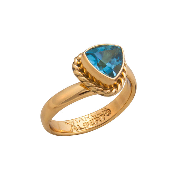 Charles Albert Alchemia Blue Topaz Trillion Rope Adjustable Ring Alchemia Rings