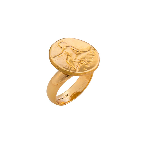 Charles Albert Alchemia Boy On Dolphin Replica Greek Coin Adjustable Ring Alchemia Rings