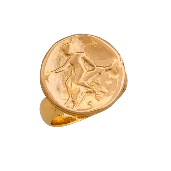 charles albert Alchemia Boy on Dolphin Replica Greek Coin Adjustable Ring Alchemia Rings