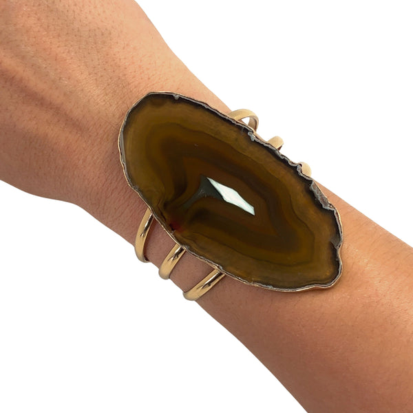 Charles Albert Alchemia Brown/Nude Agate Slice Multi-Band Cuff 45% Off - Discontinued Items
