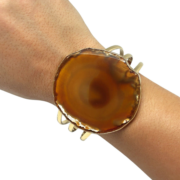 Charles Albert Alchemia Brown/Nude Agate Slice Multi-Band Cuff 45% Off - Discontinued Items