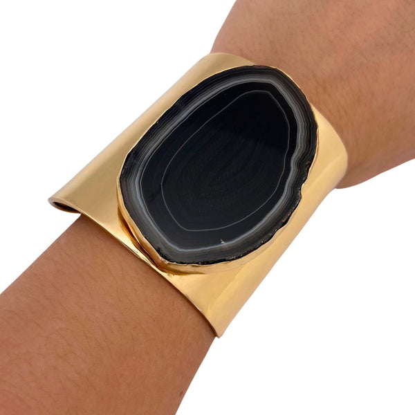 charles albert Alchemia Brown/Nude Agate Slice Solid Cuff 45% Off - Discontinued Items