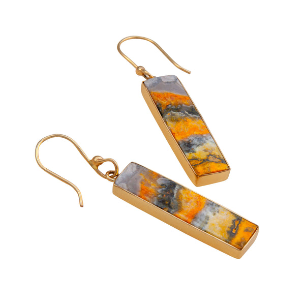 Charles Albert Alchemia Bumblebee Jasper Rectangle Drop Earrings Alchemia Earrings