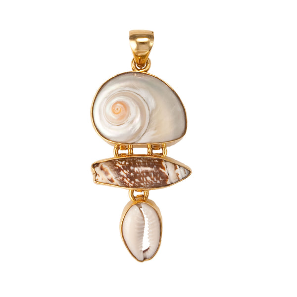 charles albert Alchemia Cinnerus Olive & Cowry Shell Pendant Alchemia Pendants