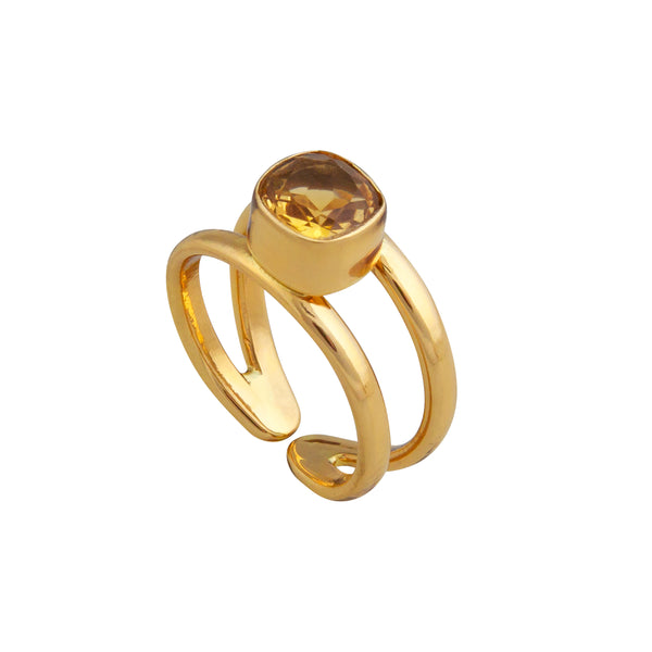 Charles Albert Alchemia Citrine Adjustable Cuff Ring Alchemia Rings