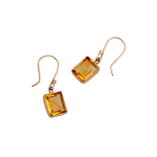 Charles Albert Alchemia Citrine Rectangle Drop Earrings Alchemia Earrings