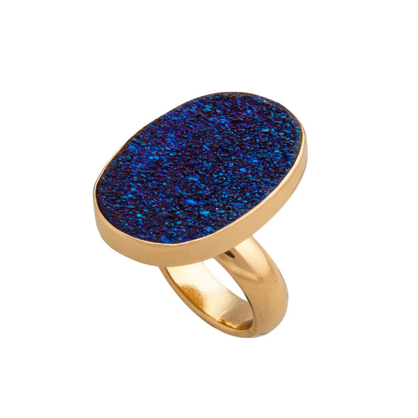 Charles Albert Alchemia Cobalt Blue Druzy Adjustable Ring Alchemia Rings