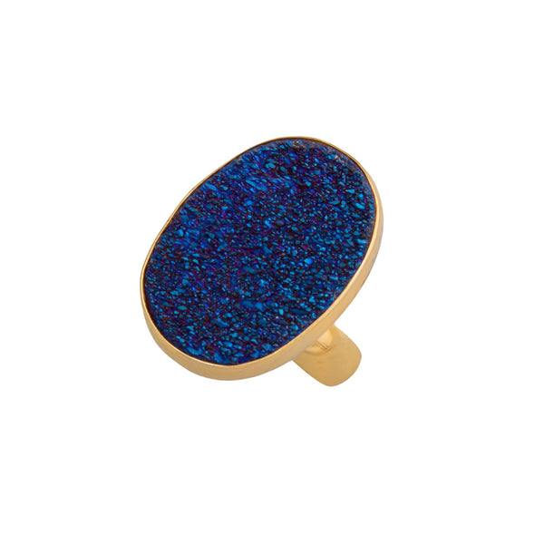 Charles Albert Alchemia Cobalt Blue Druzy Adjustable Ring Alchemia Rings