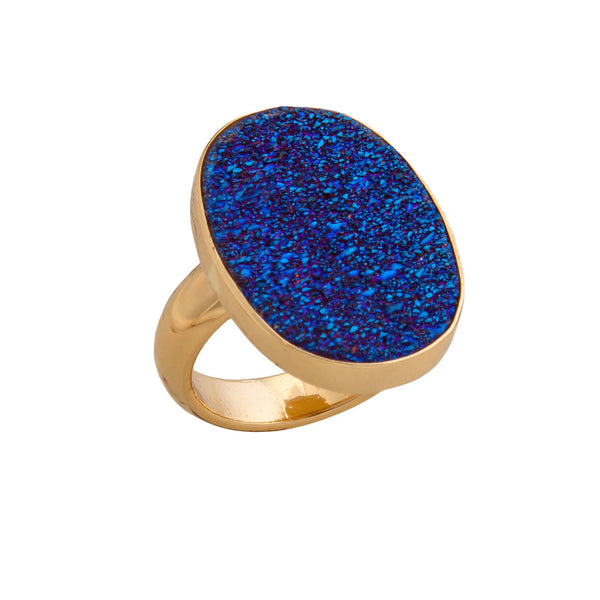 charles albert Alchemia Cobalt Blue Druzy Adjustable Ring Alchemia Rings