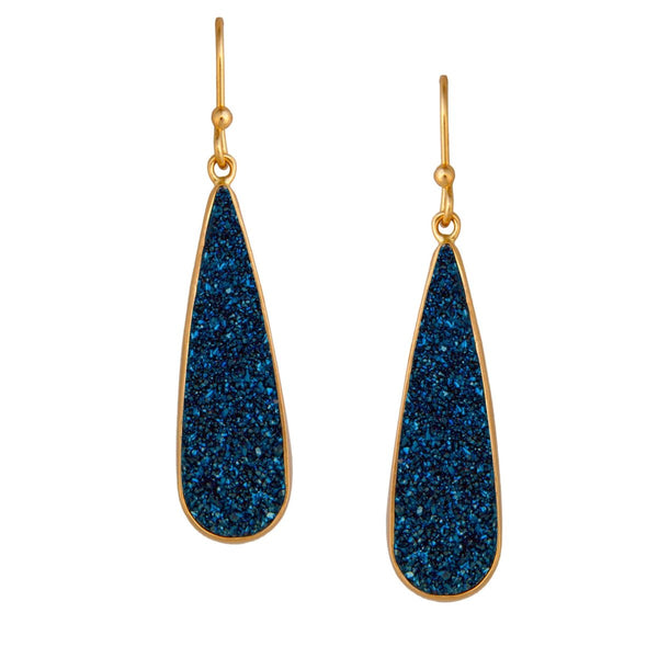 Charles Albert Alchemia Cobalt Blue Druzy Teardrop Earrings Alchemia Earrings