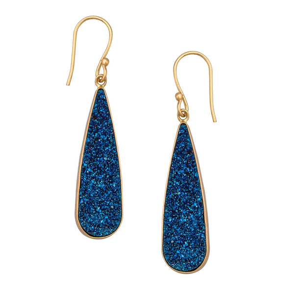 charles albert Alchemia Cobalt Blue Druzy Teardrop Earrings Alchemia Earrings
