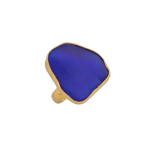 Charles Albert Alchemia Cobalt Blue Recycled Glass Adjustable Ring Alchemia Rings