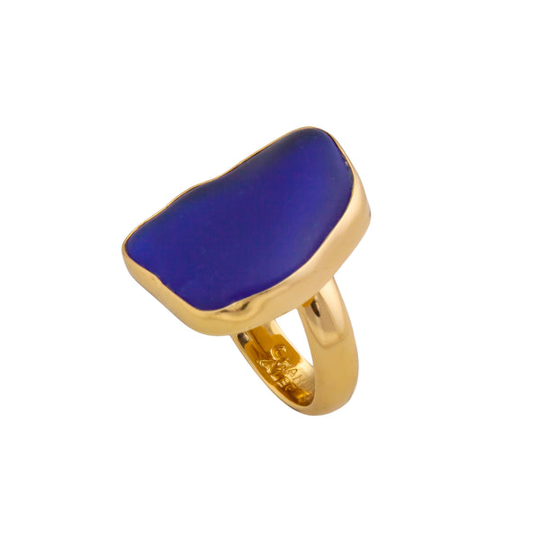 Charles Albert Alchemia Cobalt Blue Recycled Glass Adjustable Ring Alchemia Rings