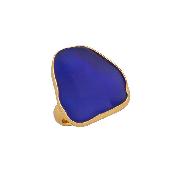 Charles Albert Alchemia Cobalt Blue Recycled Glass Adjustable Ring Alchemia Rings