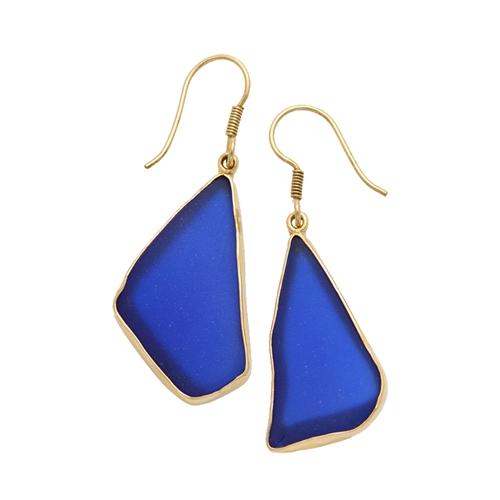 charles albert Alchemia Cobalt Blue Recycled Glass Earrings Alchemia Earrings