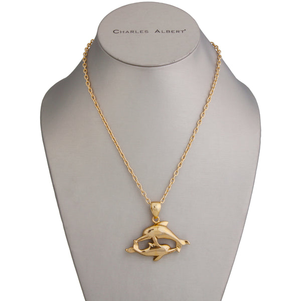 Charles Albert Alchemia Double Dolphin Pendant Alchemia Pendants