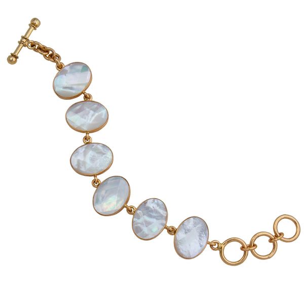Charles Albert Alchemia Faceted Mother Of Pearl Link Bracelet Alchemia Bracelets + Cuffs