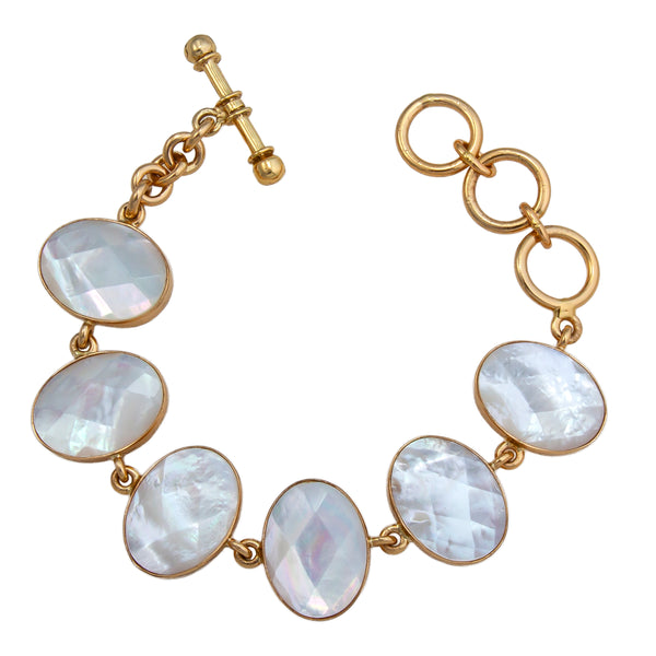 Charles Albert Alchemia Faceted Mother Of Pearl Link Bracelet Alchemia Bracelets + Cuffs