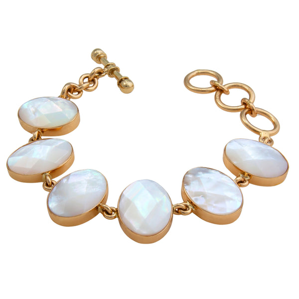 charles albert Alchemia Faceted Mother of Pearl Link Bracelet Alchemia Bracelets + Cuffs