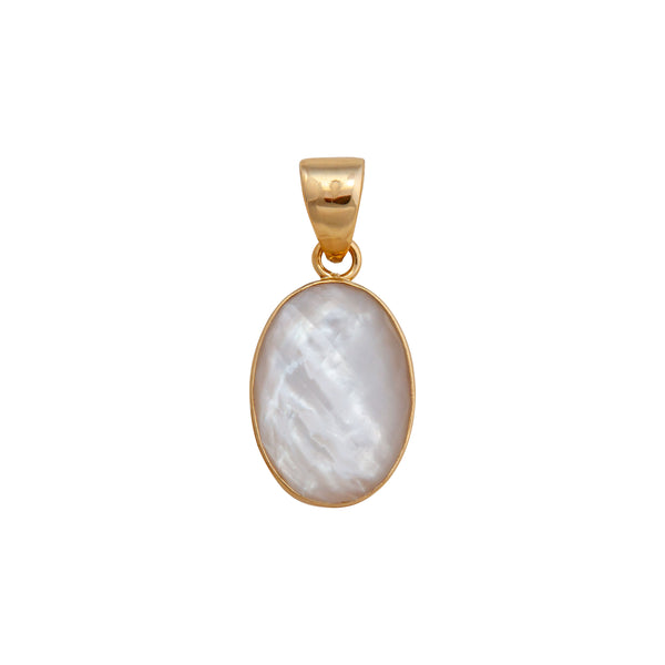 charles albert Alchemia Faceted Mother of Pearl Oval Pendant Alchemia Pendants