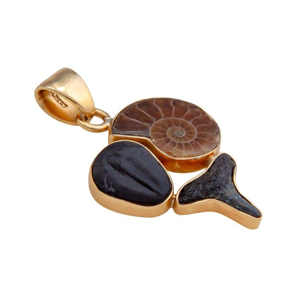 Charles Albert Alchemia Fossil Triple Pendant Alchemia Pendants