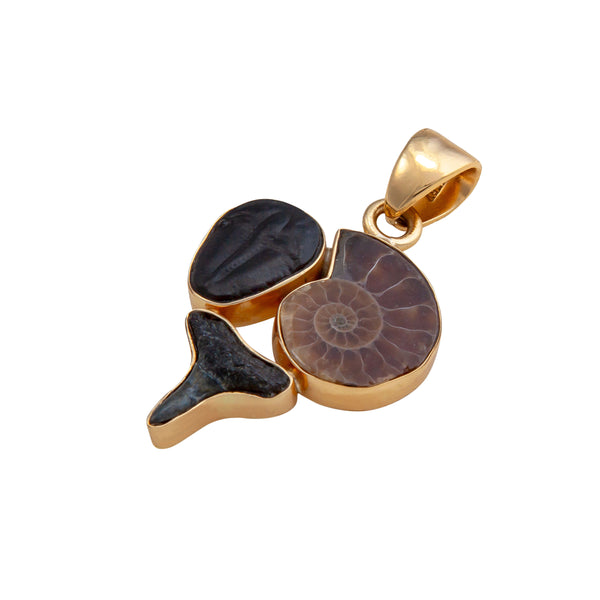 Charles Albert Alchemia Fossil Triple Pendant Alchemia Pendants
