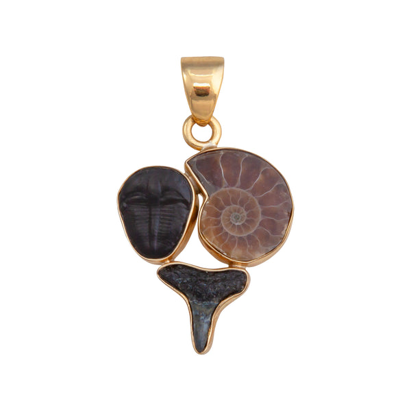 charles albert Alchemia Fossil Triple Pendant Alchemia Pendants