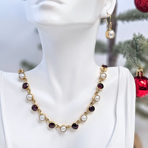 Charles Albert Alchemia Garnet And Pearl Necklace Alchemia Necklaces