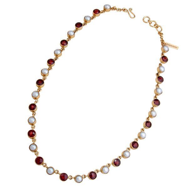 Charles Albert Alchemia Garnet And Pearl Necklace Alchemia Necklaces