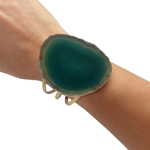 Charles Albert Alchemia Green Agate Slice Multi-Band Cuff 45% Off - Discontinued Items