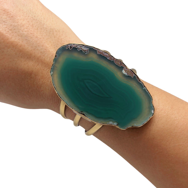 charles albert Alchemia Green Agate Slice Multi-Band Cuff 45% Off - Discontinued Items