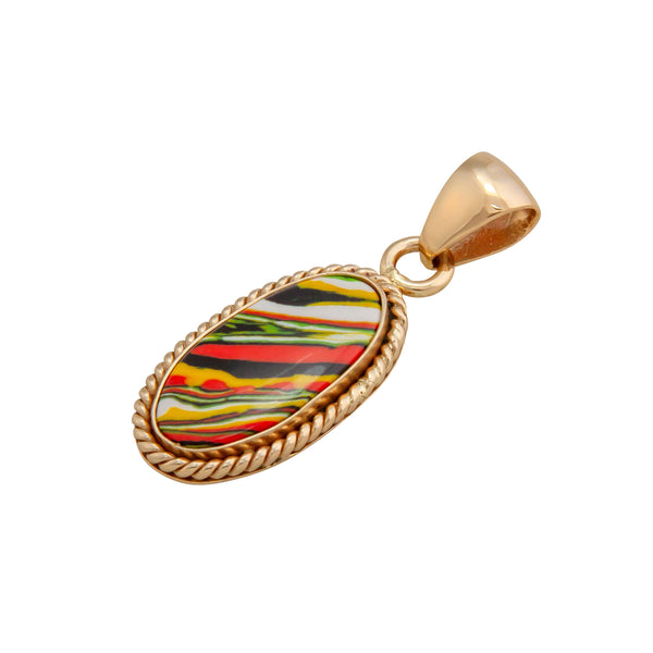 Charles Albert Alchemia Green Fordite Rope Pendant Alchemia Pendants